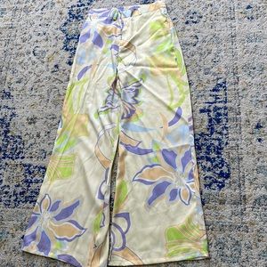 70s flare pant green and purple